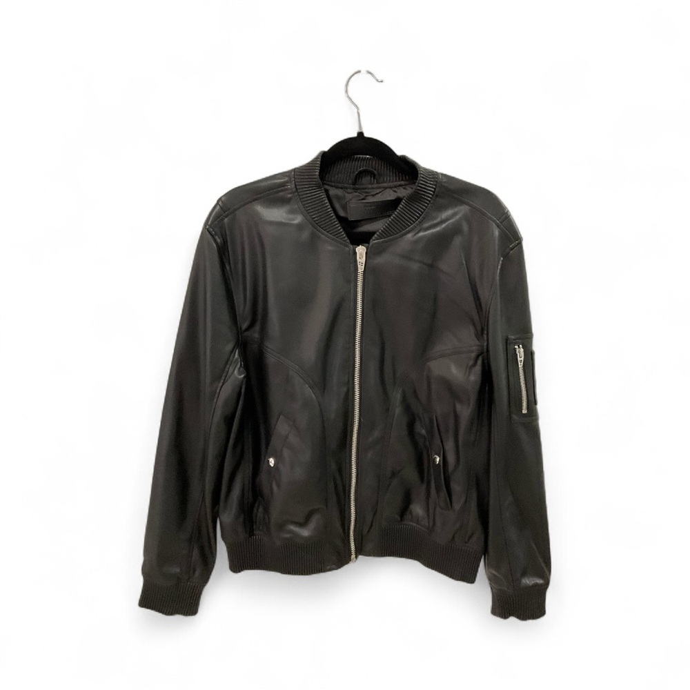 Blank NYC Black Leather Bomber Jacket